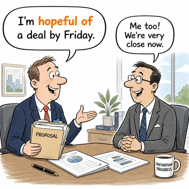 hopeful of (ümitli, iyimser) karikatürü — diyalogla bağlam içinde öğren