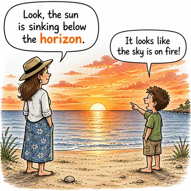 horizon (ufuk) karikatürü — diyalogla bağlam içinde öğren