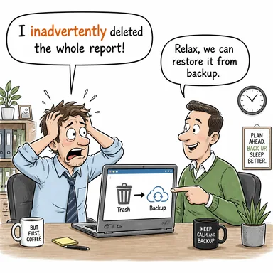 inadvertently (istemsizce, yanlışlıkla, kazara) karikatürü — diyalogla bağlam içinde öğren