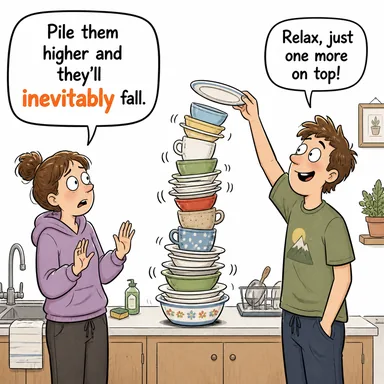 inevitably (kaçınılmaz bir şekilde, ister istemez, beklenen üzere) karikatürü — diyalogla bağlam içinde öğren