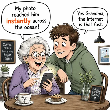 instantly (derhal, anında, hemen) karikatürü — diyalogla bağlam içinde öğren