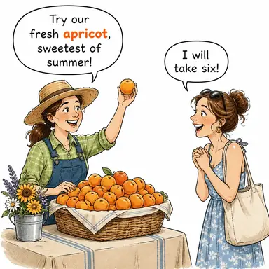 apricot (kayısı) karikatürü — diyalogla bağlam içinde öğren