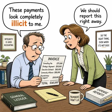 illicit (yasadışı, kanunsuz, haram (yasaklanmış)) karikatürü — diyalogla bağlam içinde öğren