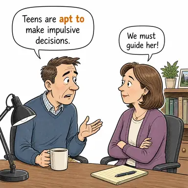 apt to (eğilimli, meyilli, olası) karikatürü — diyalogla bağlam içinde öğren