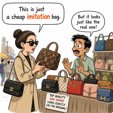 imitation (taklit, kopya, imitasyon) karikatürü — diyalogla bağlam içinde öğren