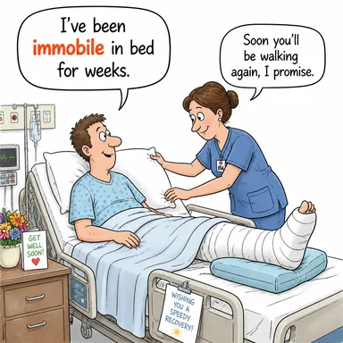 immobile (hareketsiz, sabit) karikatürü — diyalogla bağlam içinde öğren