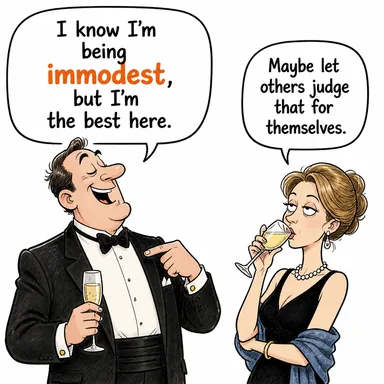 immodest (edepsiz, müstehcen; küstah, kendini beğenmiş) karikatürü — diyalogla bağlam içinde öğren