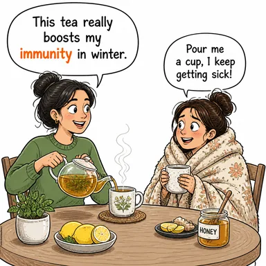 immunity (bağışıklık; dokunulmazlık) karikatürü — diyalogla bağlam içinde öğren