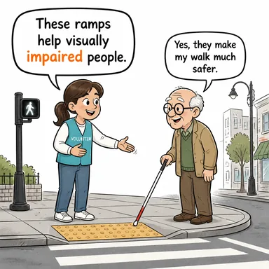 impaired (engelli, özürlü; bozuk, hasar görmüş) karikatürü — diyalogla bağlam içinde öğren