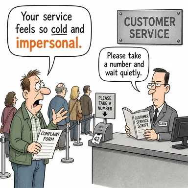 impersonal (kişisel olmayan, nesnel; soğuk, mesafeli) karikatürü — diyalogla bağlam içinde öğren