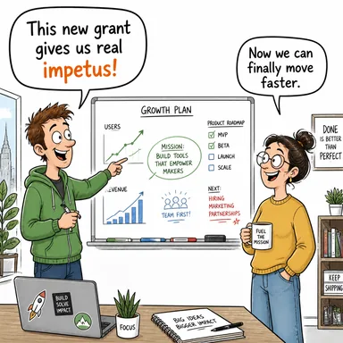 impetus (itici güç, ivme, hız) karikatürü — diyalogla bağlam içinde öğren