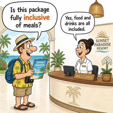 inclusive (kapsamlı, dahil, her şey dahil) karikatürü — diyalogla bağlam içinde öğren