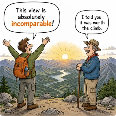 incomparable (kıyaslanamaz, eşsiz, emsalsiz) karikatürü — diyalogla bağlam içinde öğren