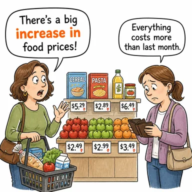 increase in (...'de artış, ...'de büyüme) karikatürü — diyalogla bağlam içinde öğren