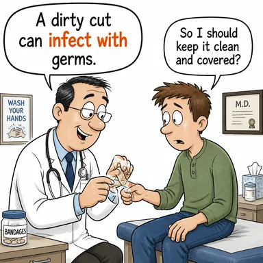 infect with ((hastalık/mikrop) bulaştırmak, enfekte etmek) karikatürü — diyalogla bağlam içinde öğren