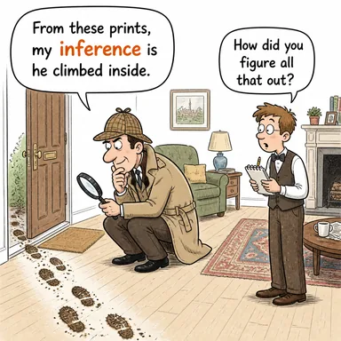 inference (çıkarım, sonuç, istidlal) karikatürü — diyalogla bağlam içinde öğren