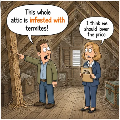 infested with (...ile kaynayan, istila edilmiş) karikatürü — diyalogla bağlam içinde öğren