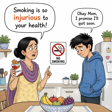 injurious (zararlı, incitici, onur kırıcı) karikatürü — diyalogla bağlam içinde öğren