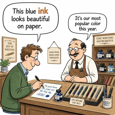 ink (mürekkep) karikatürü — diyalogla bağlam içinde öğren