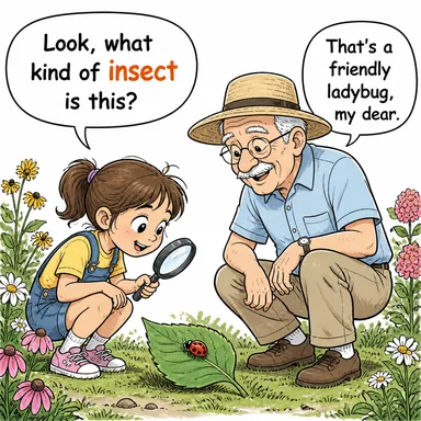 insect (böcek, haşere) karikatürü — diyalogla bağlam içinde öğren