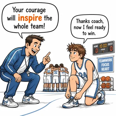 inspire (ilham vermek, teşvik etmek, esinlemek) karikatürü — diyalogla bağlam içinde öğren