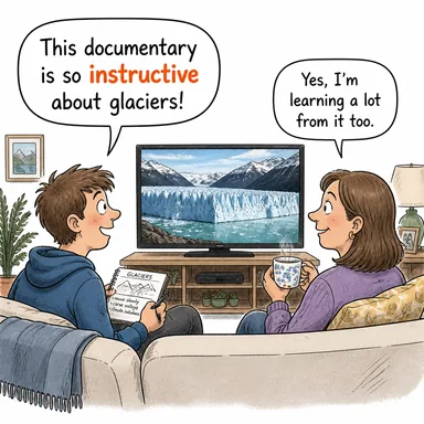 instructive (öğretici, eğitici, bilgi verici) karikatürü — diyalogla bağlam içinde öğren