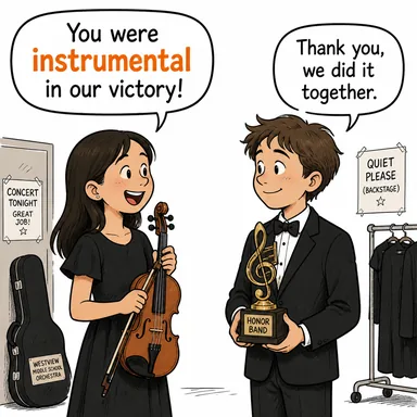 instrumental (etkili, aracı olan, yardımcı (rol oynayan)) karikatürü — diyalogla bağlam içinde öğren