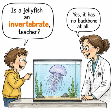 invertebrate (omurgasız) karikatürü — diyalogla bağlam içinde öğren