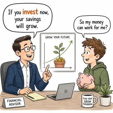 invest (yatırım yapmak) karikatürü — diyalogla bağlam içinde öğren