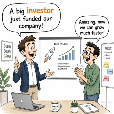 investor (yatırımcı, iştirakçi) karikatürü — diyalogla bağlam içinde öğren