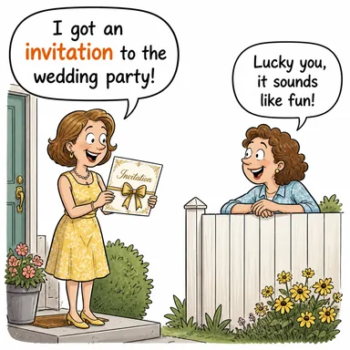 invitation (davet, çağrı) karikatürü — diyalogla bağlam içinde öğren