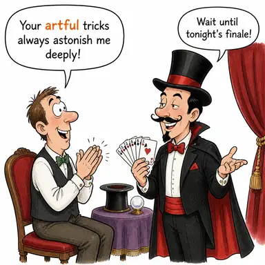 artful (kurnaz, becerikli, hünerli) karikatürü — diyalogla bağlam içinde öğren
