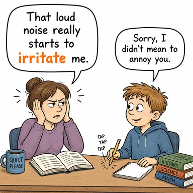 irritate (kızdırmak, sinirlendirmek, tahriş etmek (tıp)) karikatürü — diyalogla bağlam içinde öğren