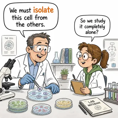 isolate (soyutlamak, tecrit etmek, ayırmak) karikatürü — diyalogla bağlam içinde öğren