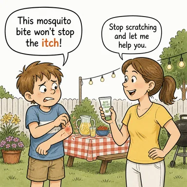 itch (kaşınmak, kaşıntı) karikatürü — diyalogla bağlam içinde öğren