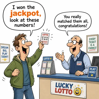 jackpot (büyük ikramiye) karikatürü — diyalogla bağlam içinde öğren