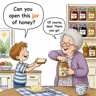 jar (kavanoz) karikatürü — diyalogla bağlam içinde öğren