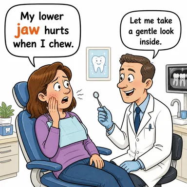 jaw (çene) karikatürü — diyalogla bağlam içinde öğren