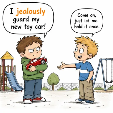 jealously (kıskançlıkla) karikatürü — diyalogla bağlam içinde öğren