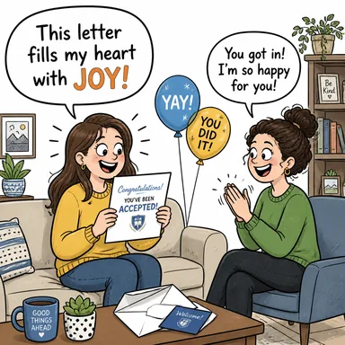 joy (sevinç, neşe, mutluluk) karikatürü — diyalogla bağlam içinde öğren