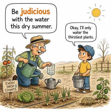 judicious (mantıklı, sağduyulu, tedbirli) karikatürü — diyalogla bağlam içinde öğren