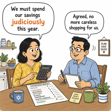 judiciously (akıllıca, sağduyulu bir şekilde) karikatürü — diyalogla bağlam içinde öğren