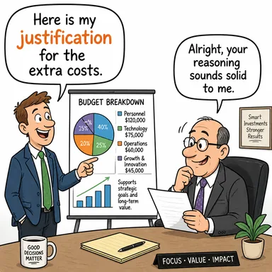 justification (haklı çıkarma, doğrulama) karikatürü — diyalogla bağlam içinde öğren