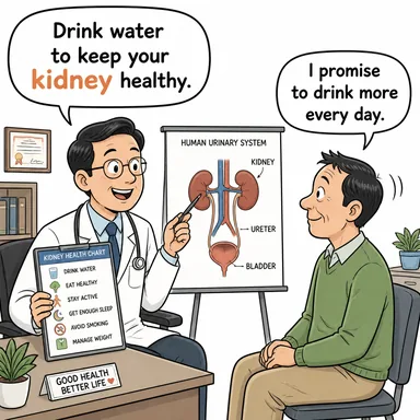 kidney (böbrek) karikatürü — diyalogla bağlam içinde öğren