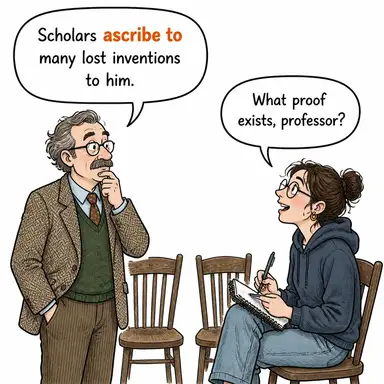 ascribe to (atfetmek, (bir nedene) bağlamak, yüklemek) karikatürü — diyalogla bağlam içinde öğren