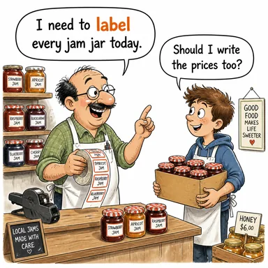 label (etiketlemek, (biri olarak) yaftalamak, sınıflandırmak) karikatürü — diyalogla bağlam içinde öğren