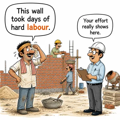 labour (emek, iş gücü, çalışma, doğum sancısı) karikatürü — diyalogla bağlam içinde öğren