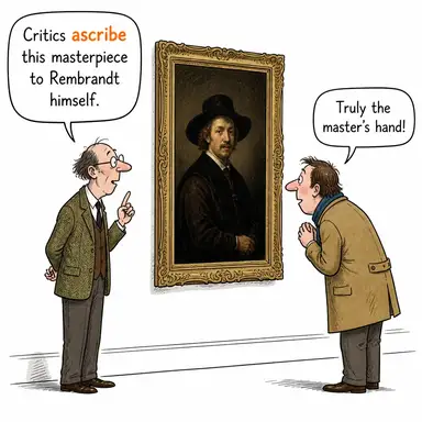 ascribe (atfetmek, yakıştırmak) karikatürü — diyalogla bağlam içinde öğren