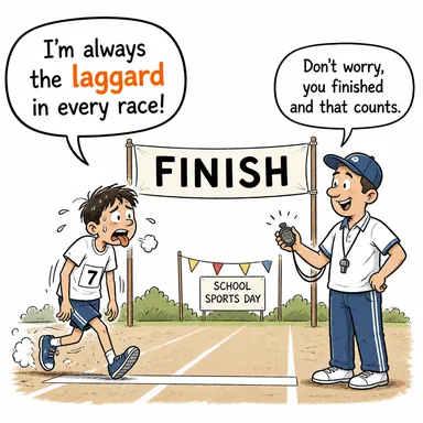 laggard (geride kalan, ağırkanlı, uyuşuk) karikatürü — diyalogla bağlam içinde öğren