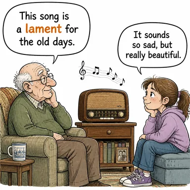lament (ağıt, yas, keder) karikatürü — diyalogla bağlam içinde öğren